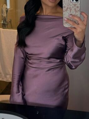 New Selfie Leslie Loveland Cowl Back Midi Dress Grape